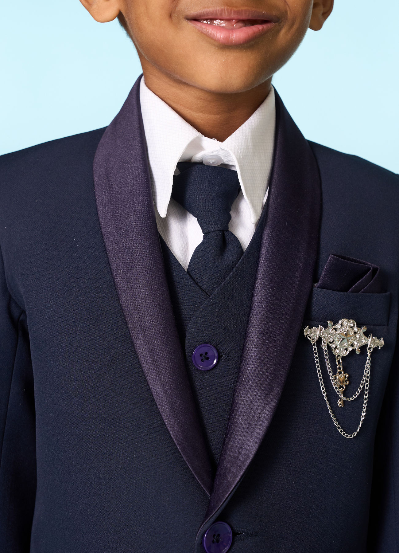 Manyavar Boys Regal Dark Blue Suit Set