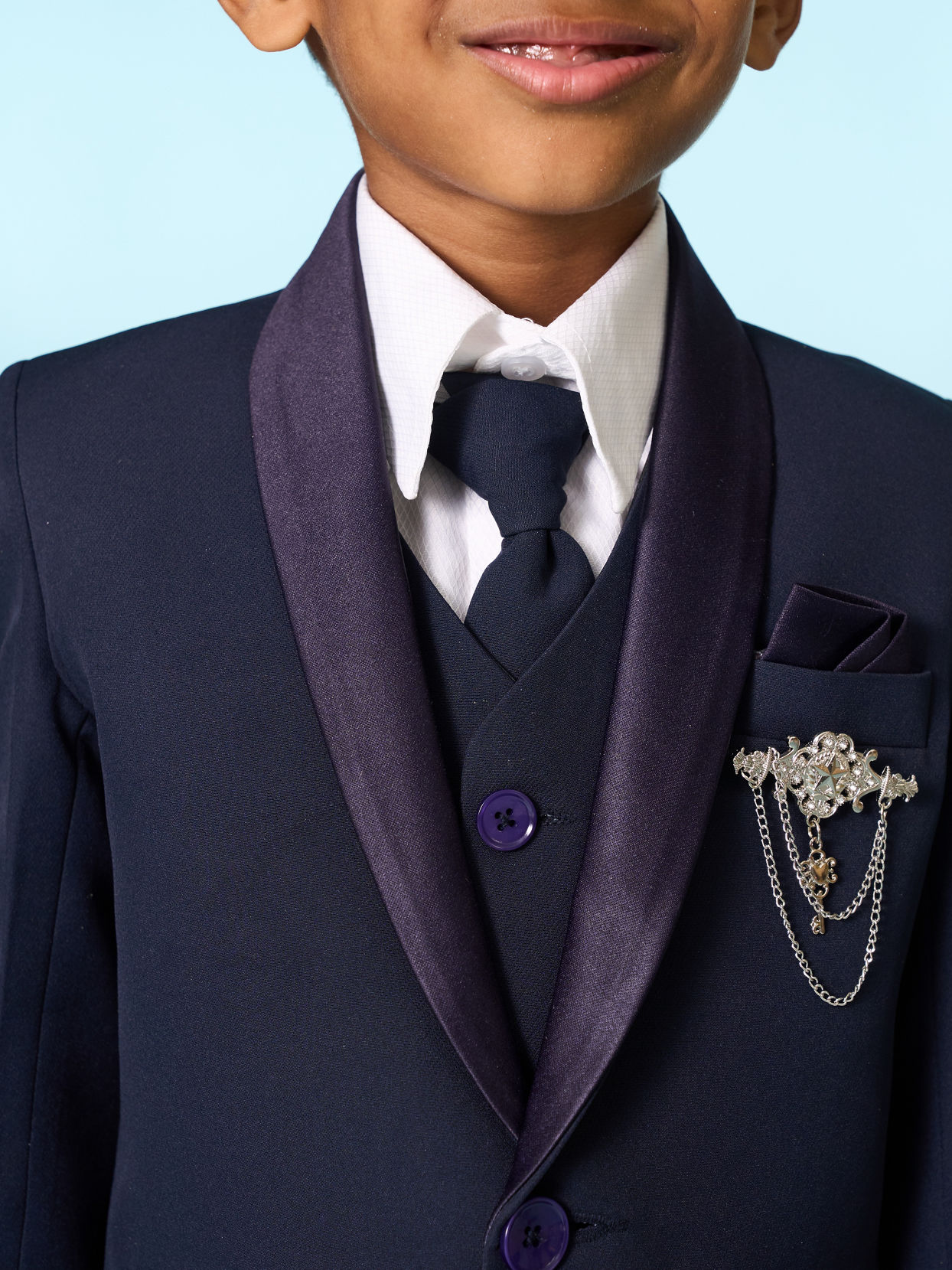 Manyavar Boys Regal Dark Blue Suit Set