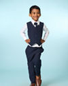 Manyavar Boys Regal Dark Blue Suit Set