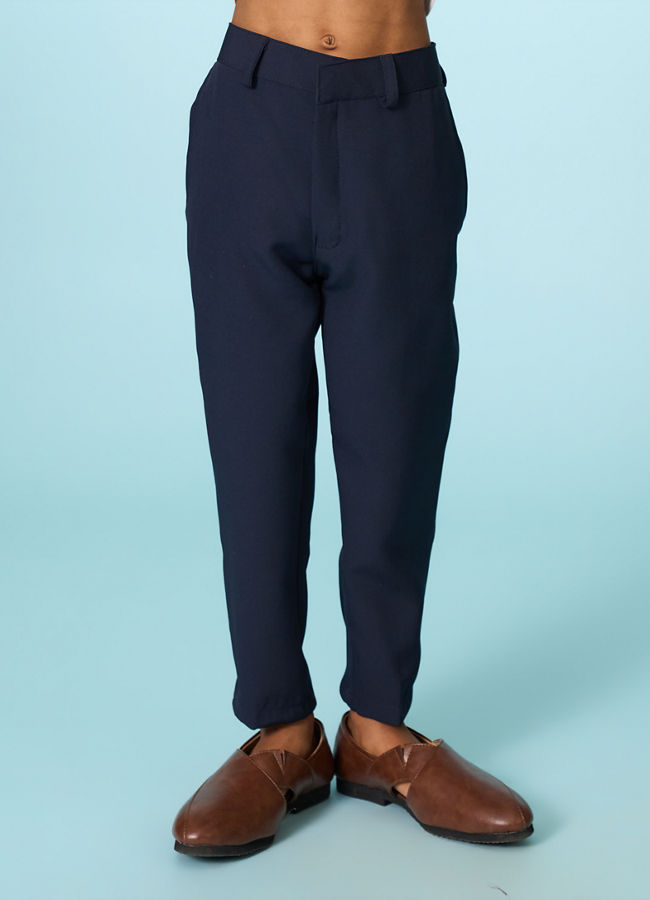 Manyavar Boys Regal Dark Blue Suit Set