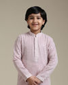 Manyavar Boys Boys Baby Pink Chikankari Embroidered Kurta Set with Sequin Work