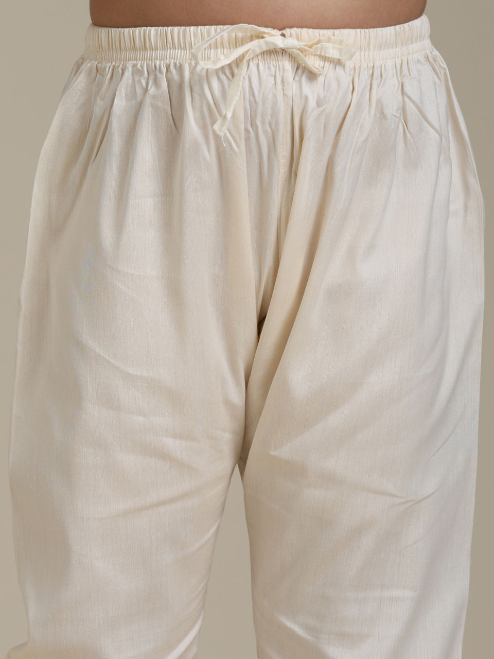 Manyavar Boys Boys Mustard Yellow Jacquard Kurta Set with Embroidered Neckline