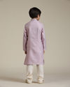 Manyavar Boys Boys Soft Lilac Kurta Set with Embroidered Neckline