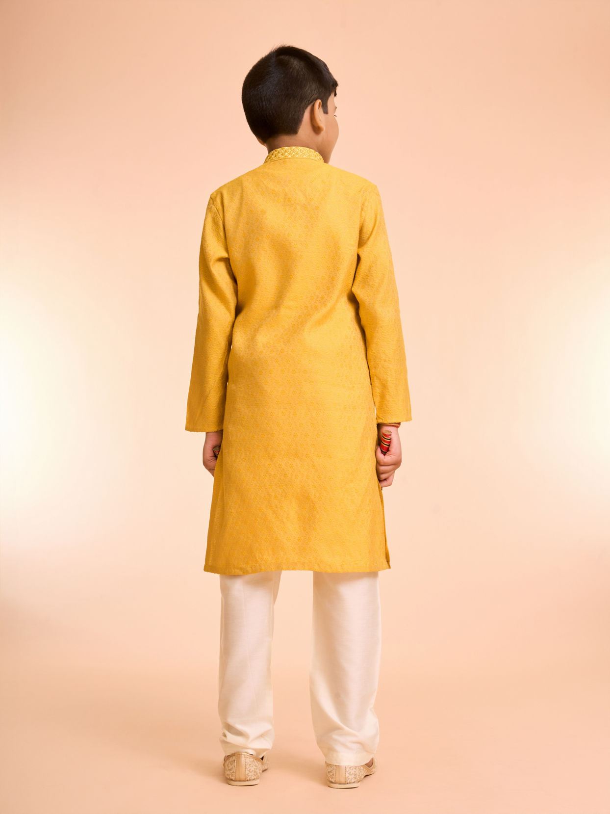Manyavar Boys Mustard Delight Kurta Pajama