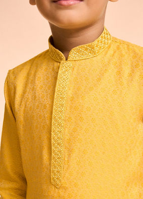 Manyavar Boys Mustard Delight Kurta Pajama