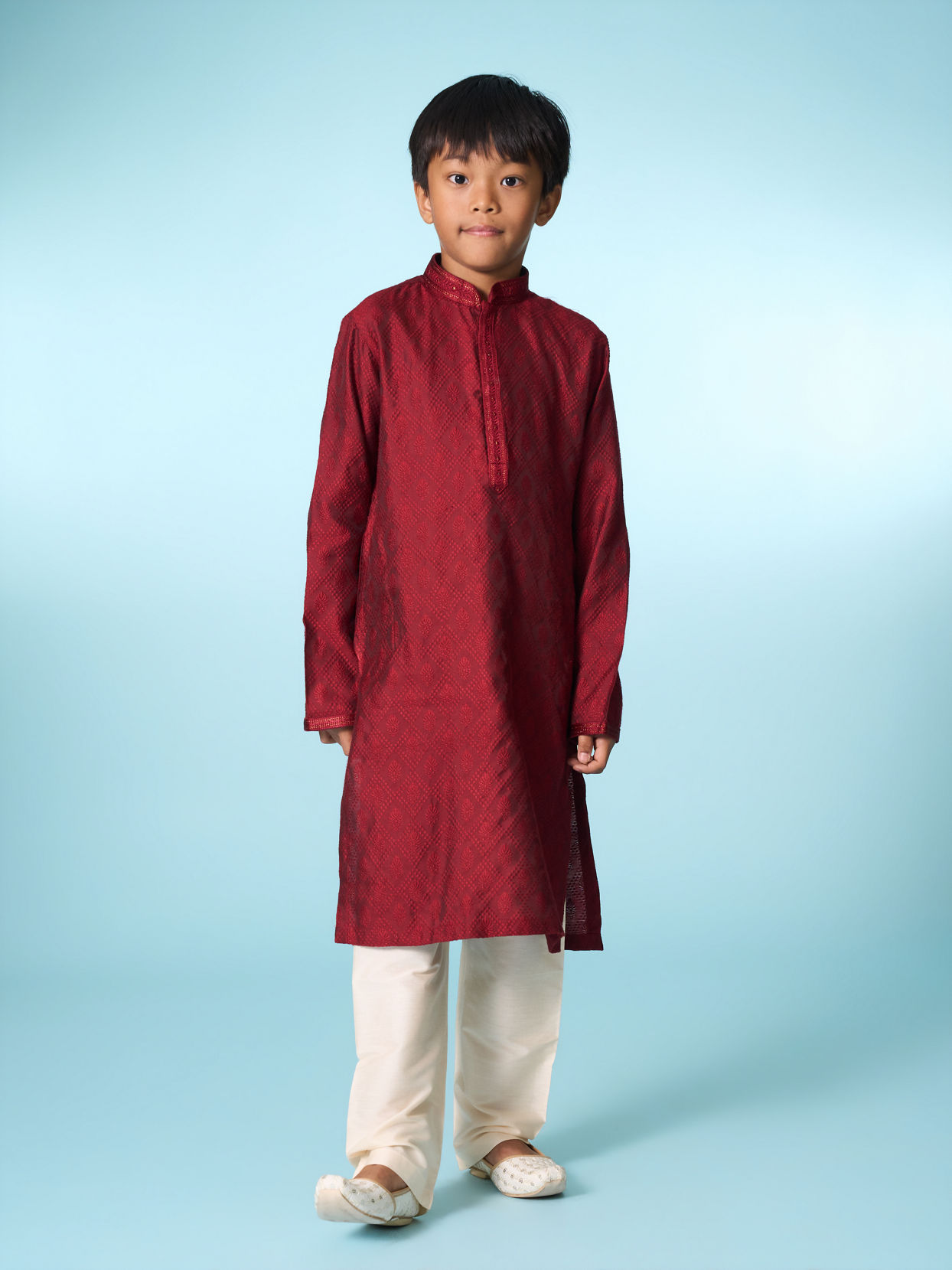 Manyavar Boys Maroon Delight Kurta Pajama