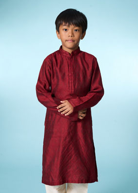 Manyavar Boys Maroon Delight Kurta Pajama