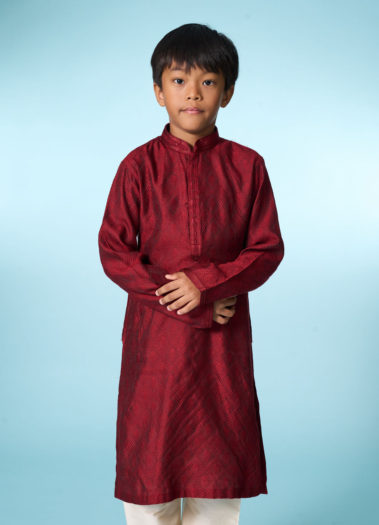 Manyavar Boys Maroon Delight Kurta Pajama