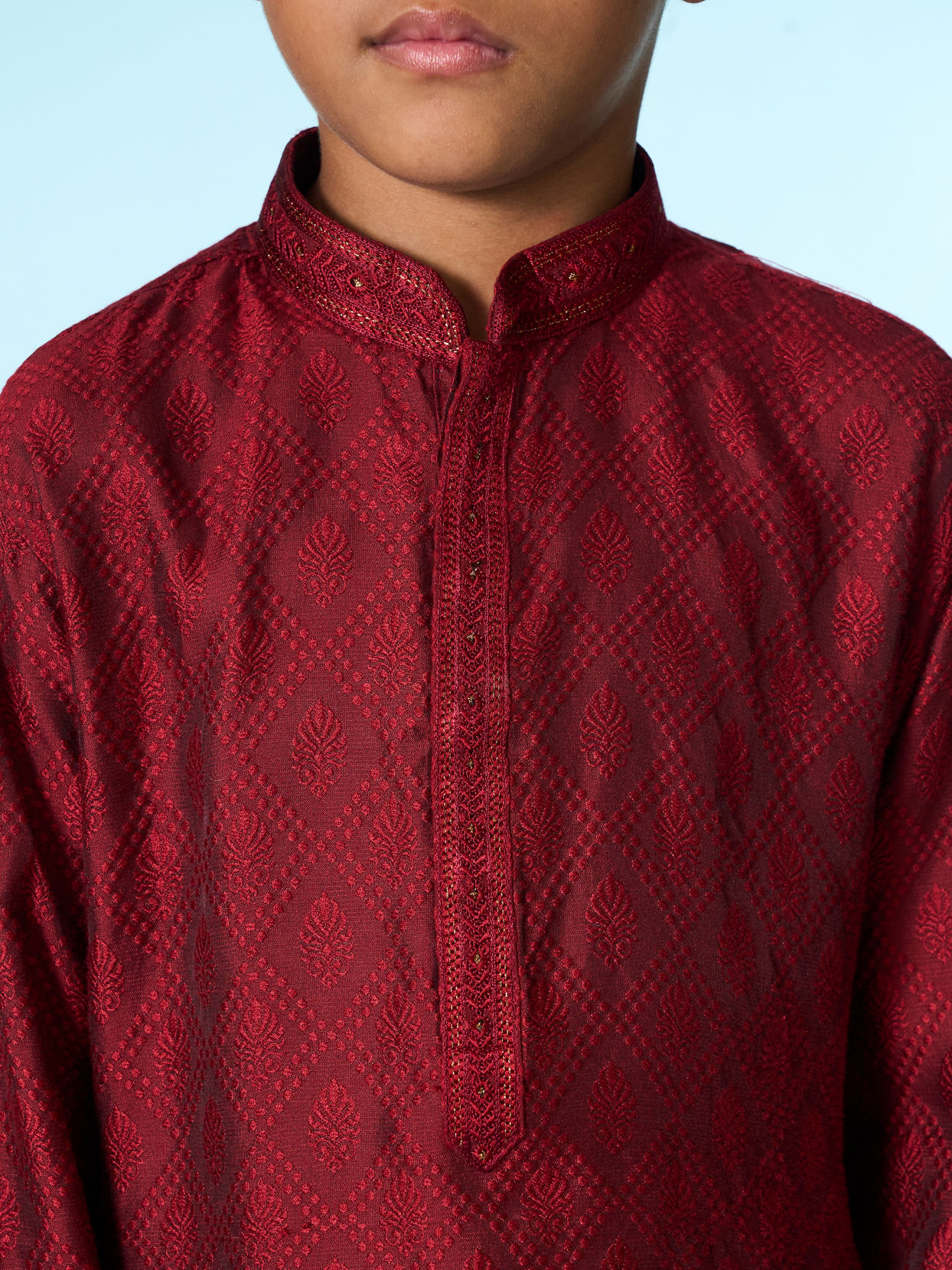 Manyavar Boys Maroon Delight Kurta Pajama