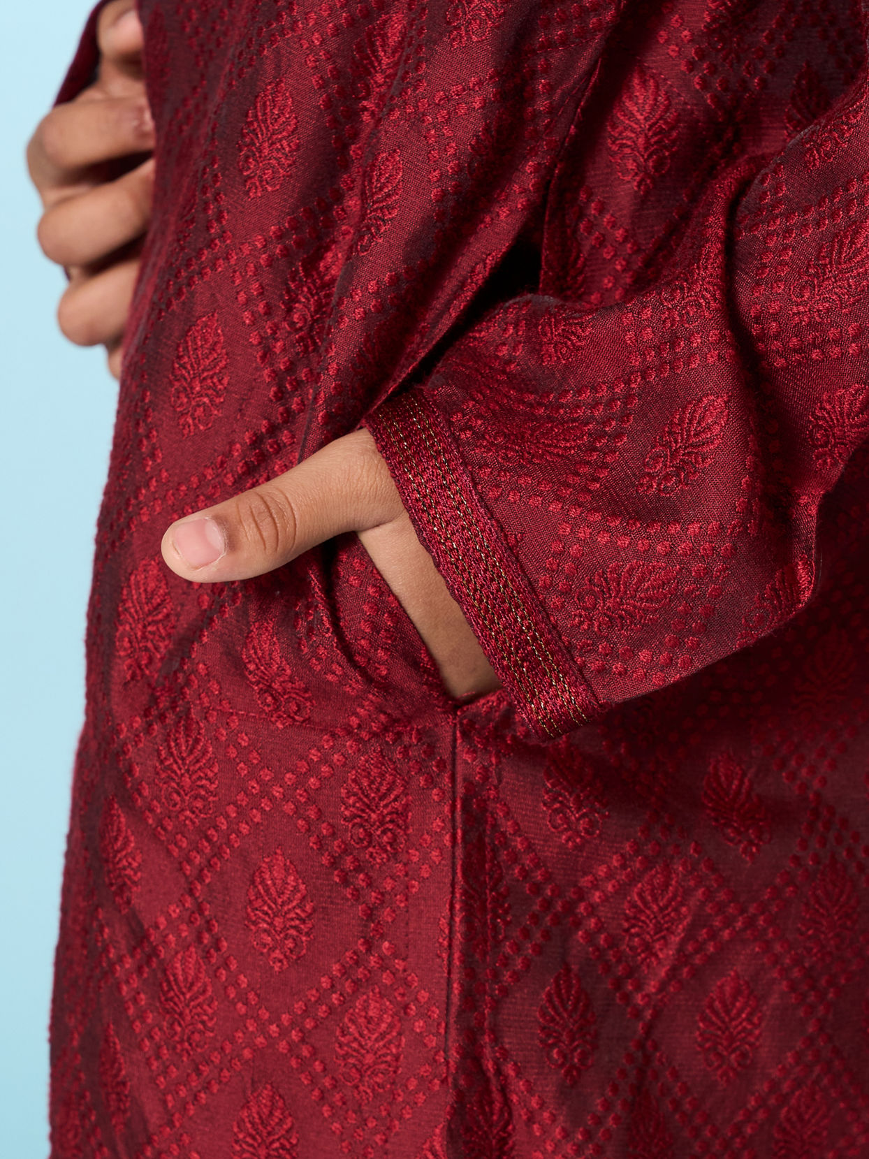 Manyavar Boys Maroon Delight Kurta Pajama