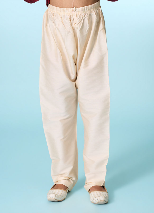 Manyavar Boys Maroon Delight Kurta Pajama