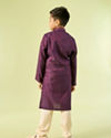 Manyavar Boys Wine Toned Elegance Kurta Pajama