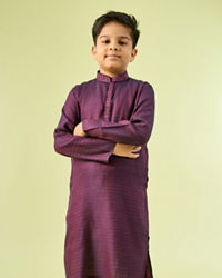 Manyavar Boys Wine Toned Elegance Kurta Pajama