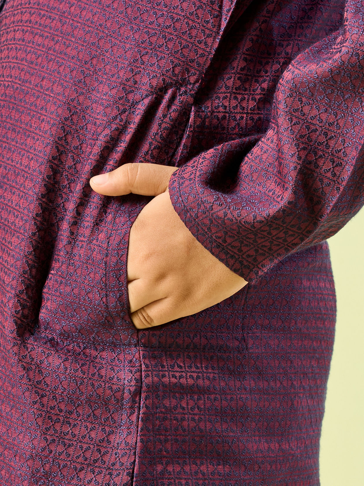 Manyavar Boys Wine Toned Elegance Kurta Pajama