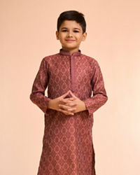 Manyavar Boys Majestic Maroon Kurta Pajama Set