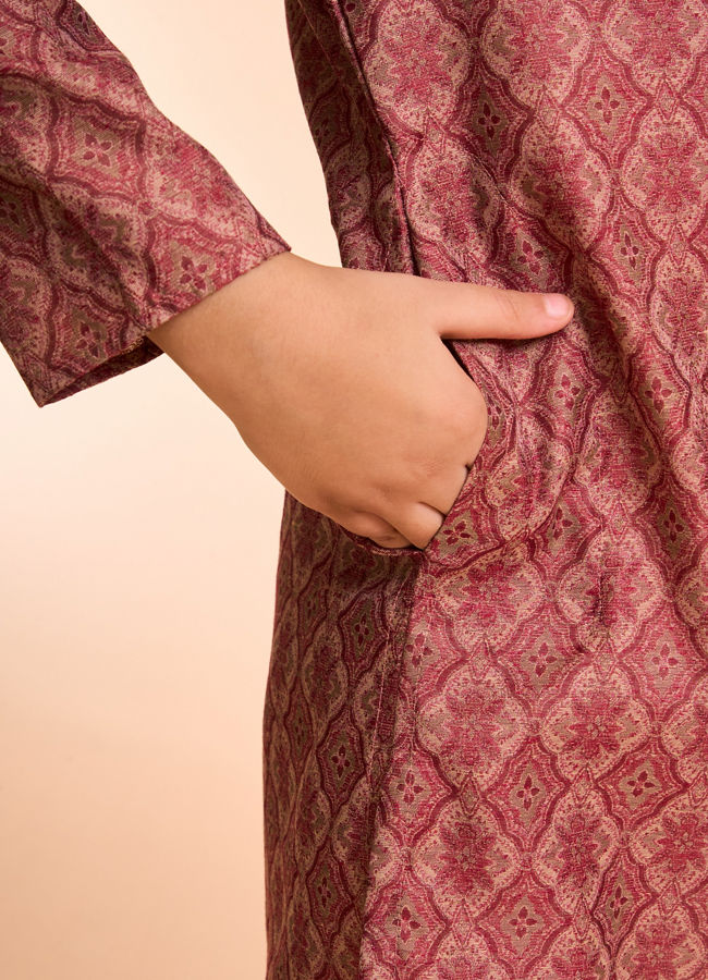 Manyavar Boys Majestic Maroon Kurta Pajama Set