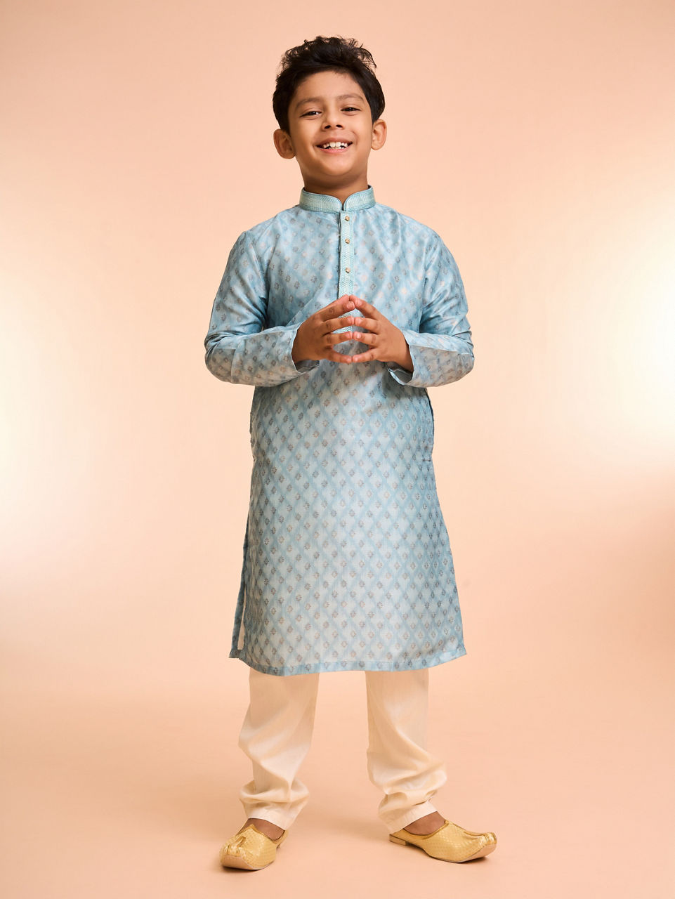 Manyavar Boys Celestial Aqua Green Kurta Pajama