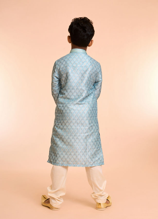Manyavar Boys Celestial Aqua Green Kurta Pajama