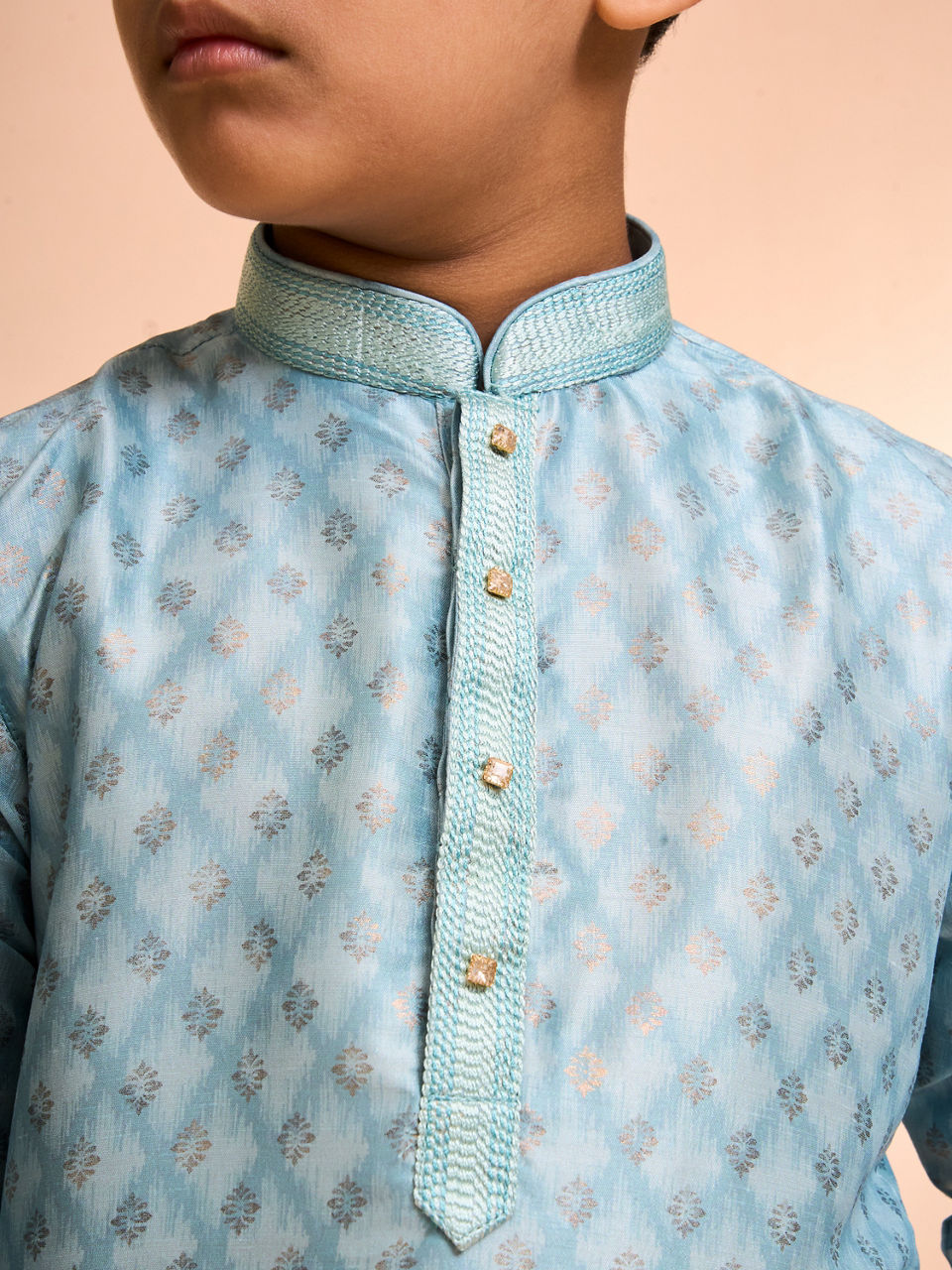 Manyavar Boys Celestial Aqua Green Kurta Pajama