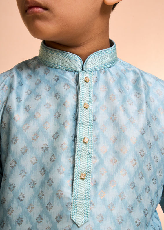 Manyavar Boys Celestial Aqua Green Kurta Pajama