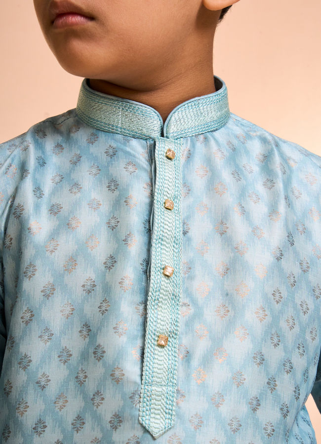 Manyavar Boys Celestial Aqua Green Kurta Pajama