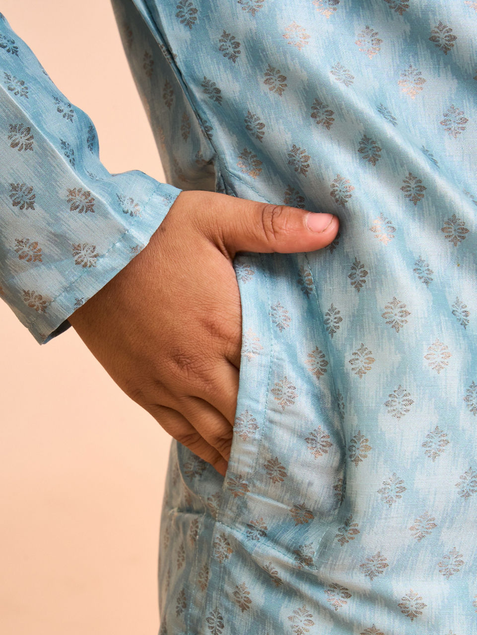 Manyavar Boys Celestial Aqua Green Kurta Pajama