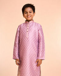 Manyavar Boys Sleek Dusty Pink Kurta Pajama Set