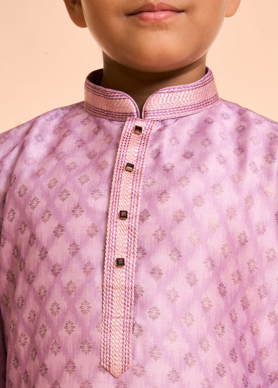 Manyavar Boys Sleek Dusty Pink Kurta Pajama Set