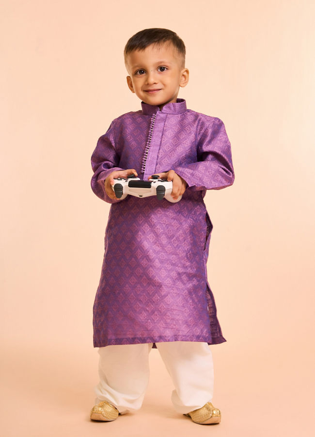 Manyavar Boys Regal Purple Kurta Pajama Ensemble