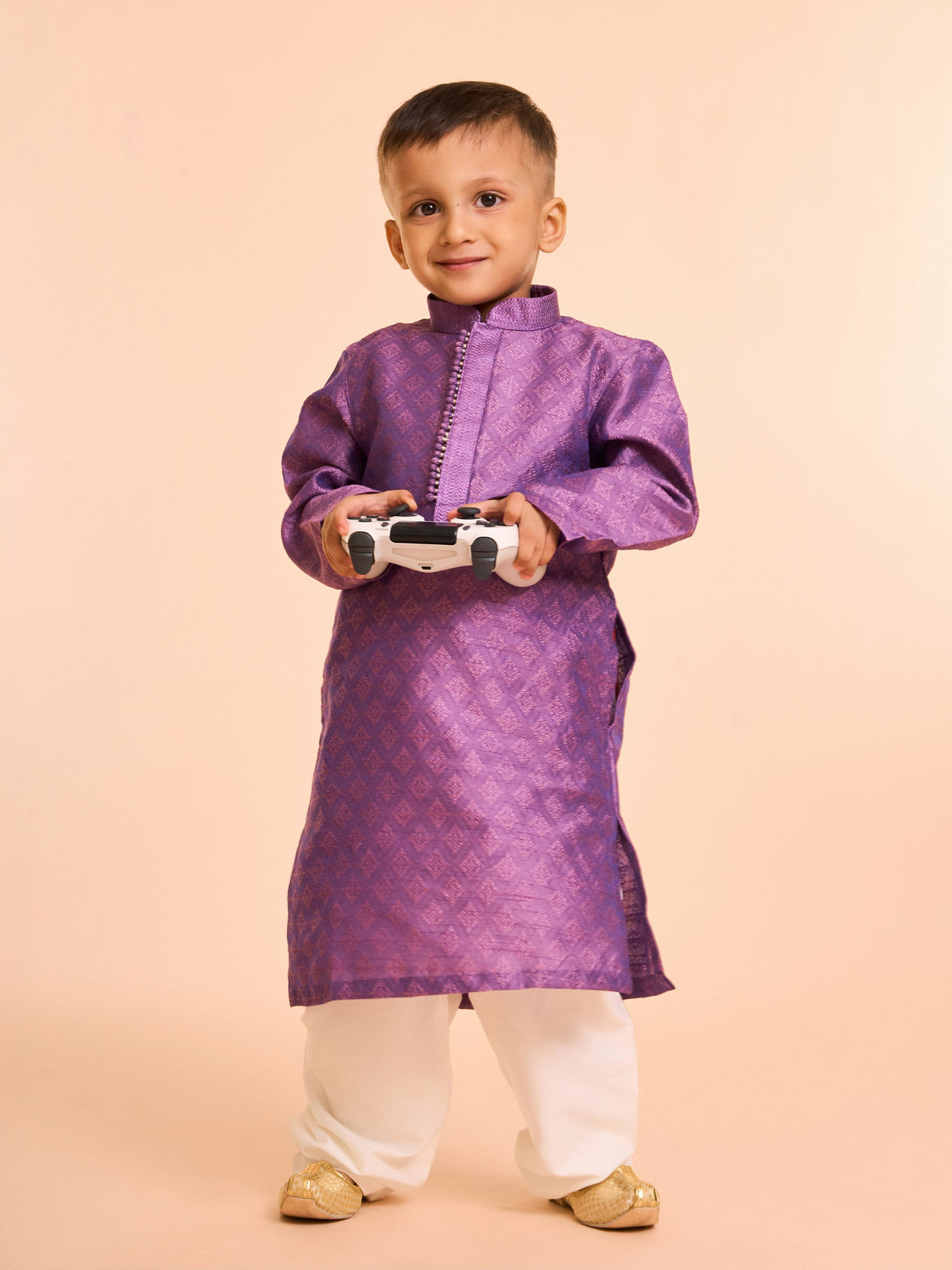 Manyavar Boys Regal Purple Kurta Pajama Ensemble