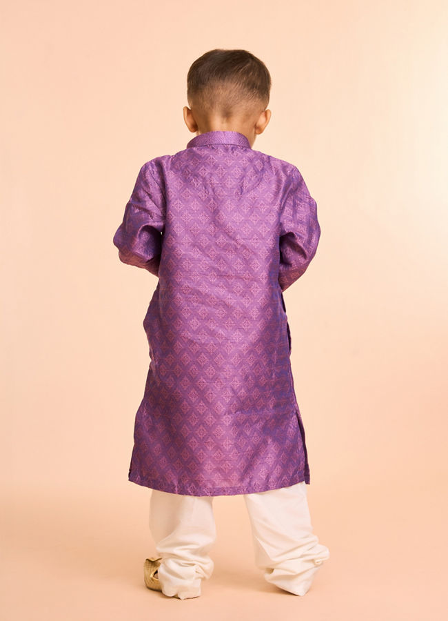 Manyavar Boys Regal Purple Kurta Pajama Ensemble