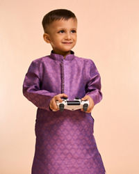 Manyavar Boys Regal Purple Kurta Pajama Ensemble