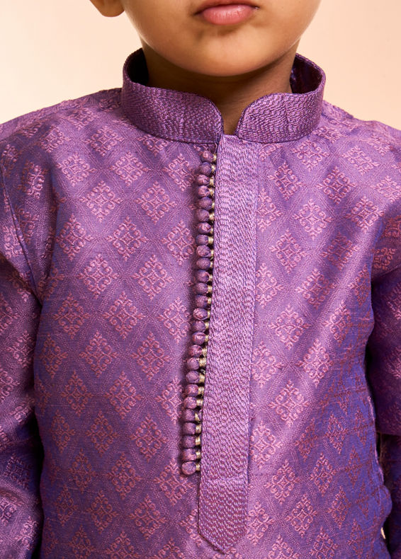 Manyavar Boys Regal Purple Kurta Pajama Ensemble