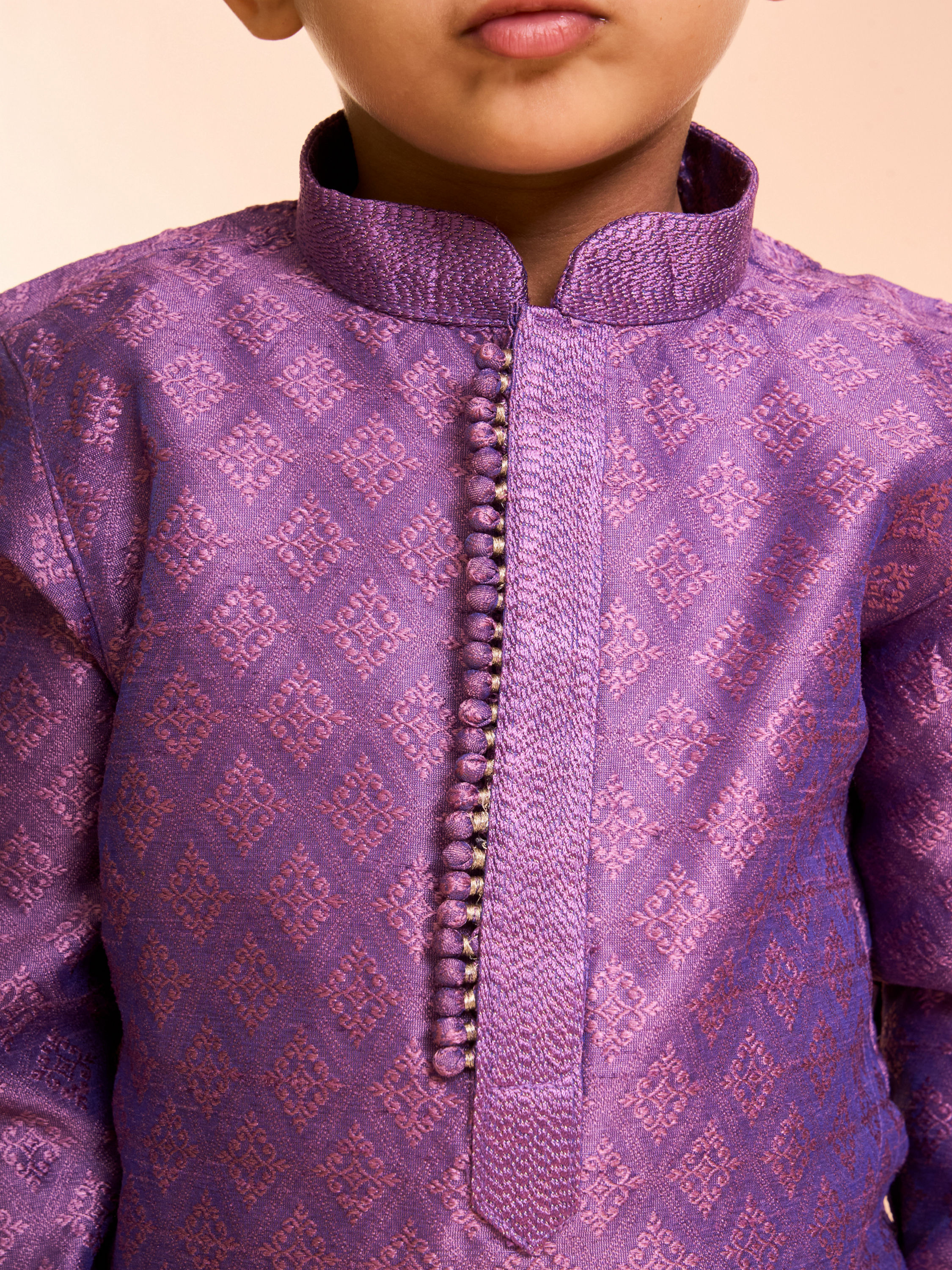 Manyavar Boys Regal Purple Kurta Pajama Ensemble