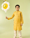 Manyavar Boys Mustard Elegance Kurta Pajama