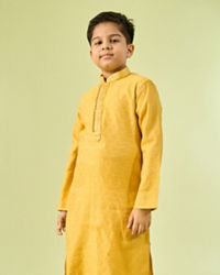 Manyavar Boys Mustard Elegance Kurta Pajama