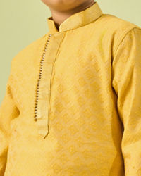 Manyavar Boys Mustard Elegance Kurta Pajama
