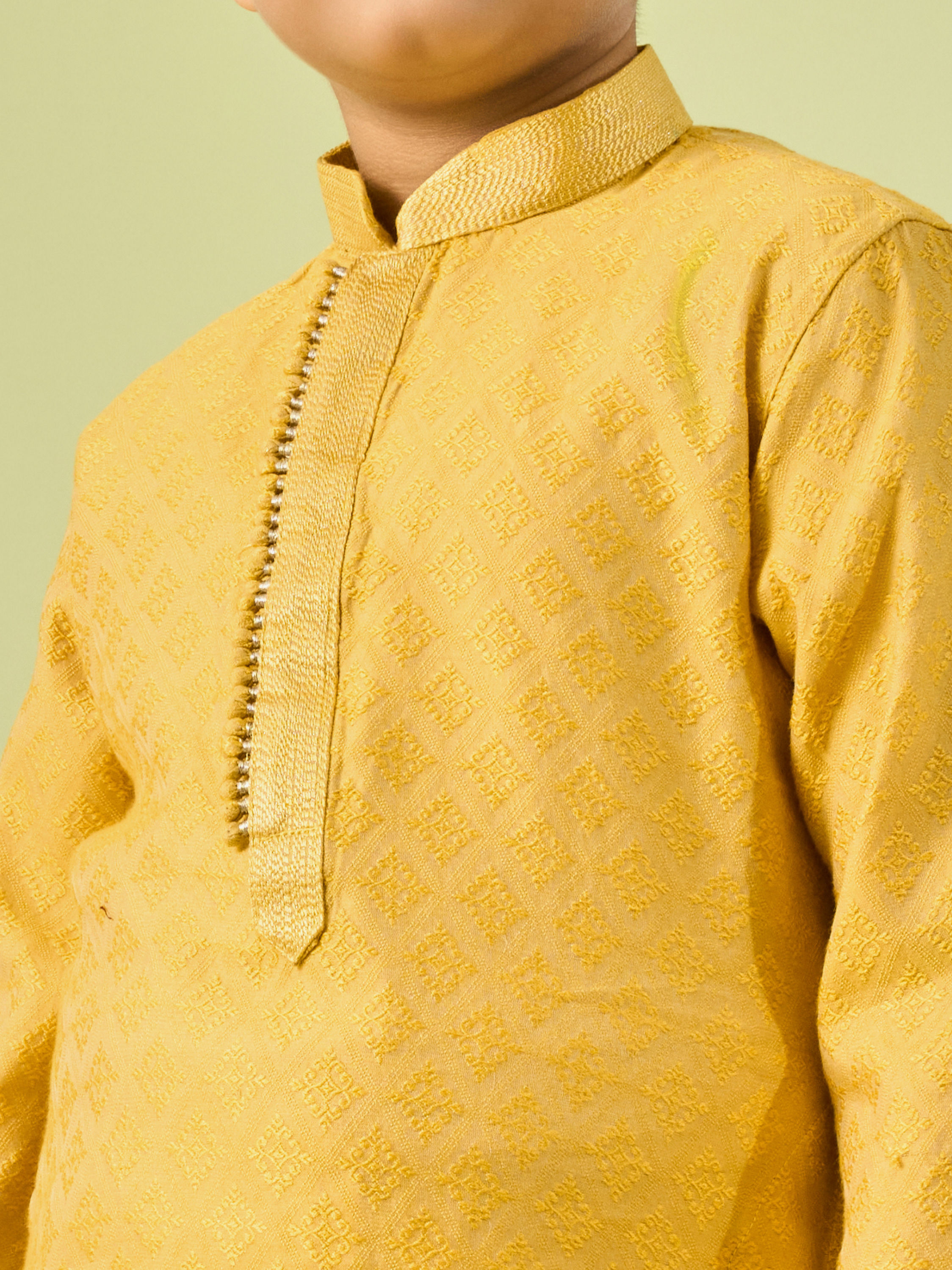 Manyavar Boys Mustard Elegance Kurta Pajama
