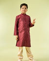 Manyavar Boys Maroon Majesty Kurta Pajama