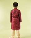 Manyavar Boys Maroon Majesty Kurta Pajama