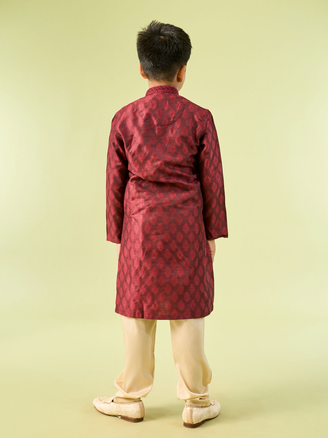 Manyavar Boys Maroon Majesty Kurta Pajama