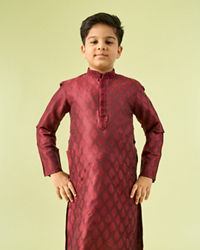 Manyavar Boys Maroon Majesty Kurta Pajama