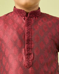 Manyavar Boys Maroon Majesty Kurta Pajama