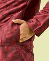 Manyavar Boys Maroon Majesty Kurta Pajama