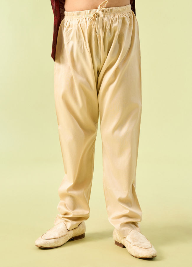 Manyavar Boys Maroon Majesty Kurta Pajama