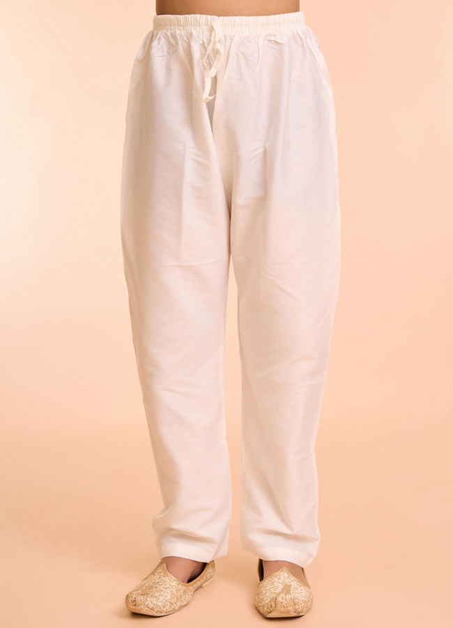 Manyavar Boys Boys Dapper Cream Kurta Pajama Set