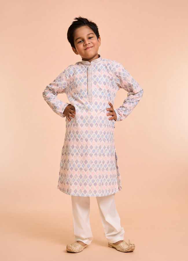 Manyavar Boys Boys Dapper Cream Kurta Pajama Set