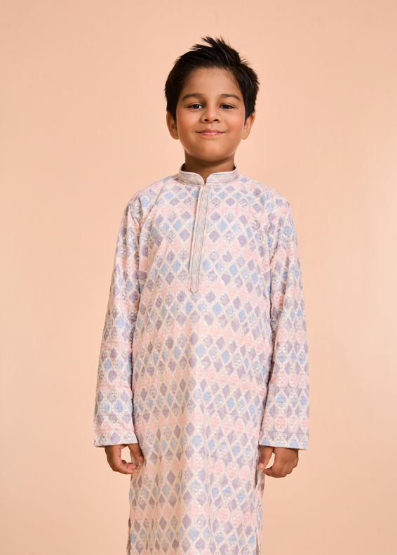 Manyavar Boys Boys Dapper Cream Kurta Pajama Set