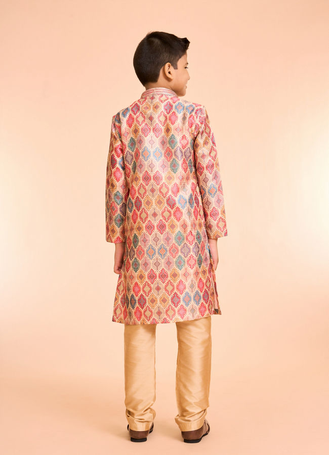 Manyavar Boys Elegant Beige Kurta Pajama