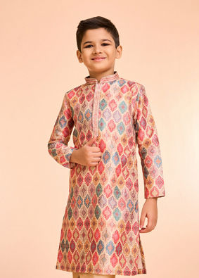 Manyavar Boys Elegant Beige Kurta Pajama